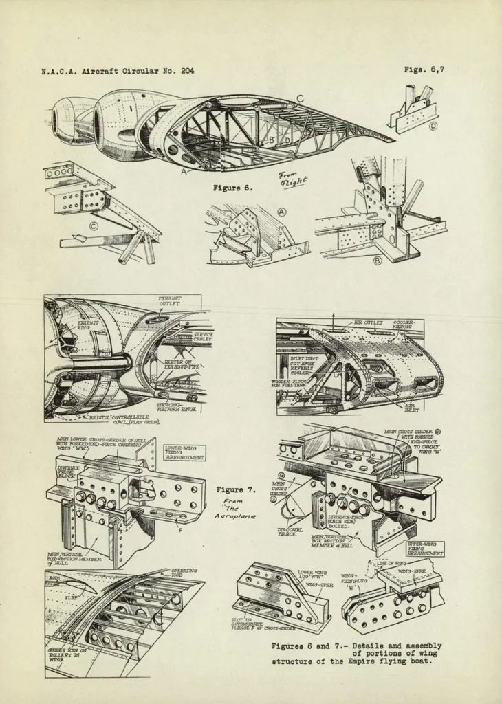 An illustration from The short "Empire" commercial flying boat (British) : an all-metal cantilever monoplane, 1936, leaf 20