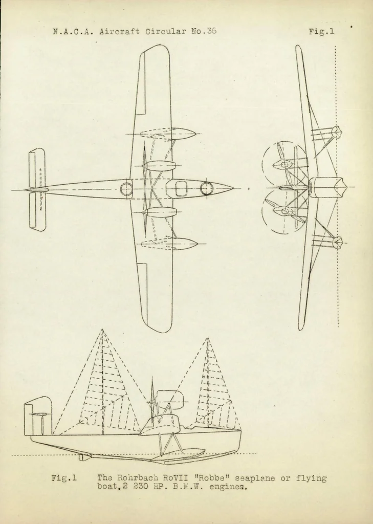 An illustration from The Rohrbach "ROBBE" RO VII seaplane : military or commercial, 1927, leaf 7
