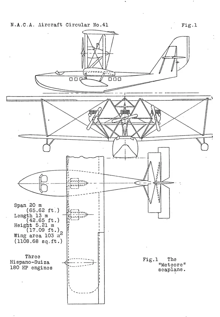 An illustration from Meteore 63 commercial seaplane, 1927, leaf 6