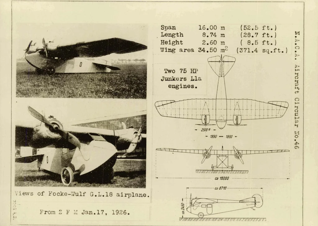An illustration from The Focke-Wulf "G.L. 18" : twin-engine 150 HP. commercial airplane, 1927, leaf 6