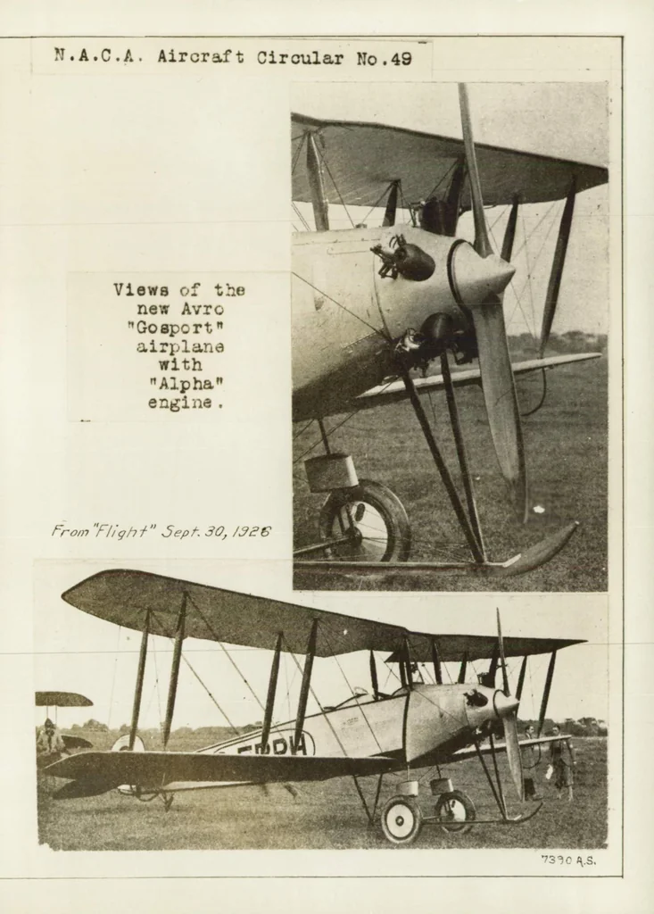 An illustration from The Avro "Gosport," 504 R : a new training airplane, 1927, leaf 6