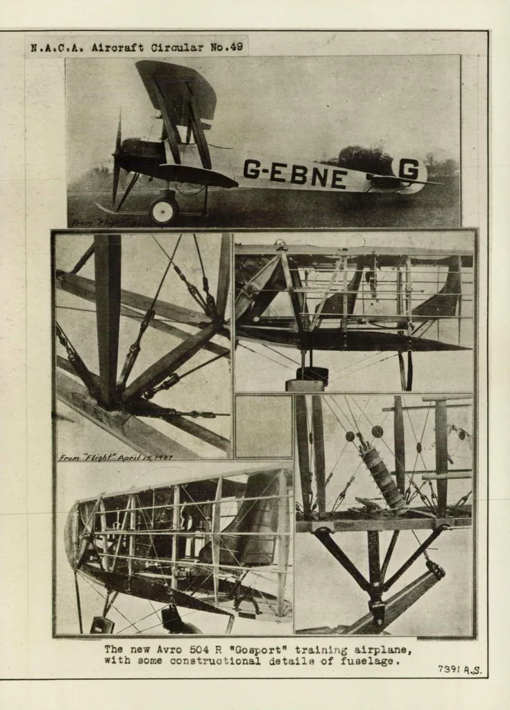 An illustration from The Avro "Gosport," 504 R : a new training airplane, 1927, leaf 7