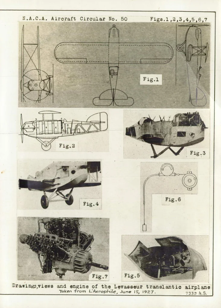 An illustration from Levasseur 8 transatlantic airplane, 1927, leaf 9