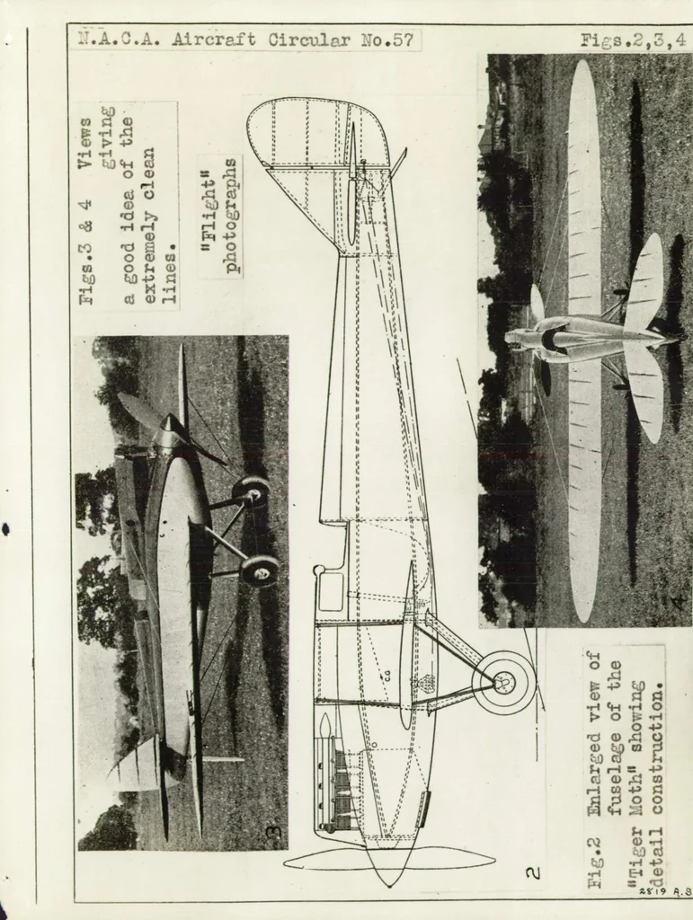 An illustration from The De Havilland "Tiger Moth"a low wing monoplane, 1927, leaf 9