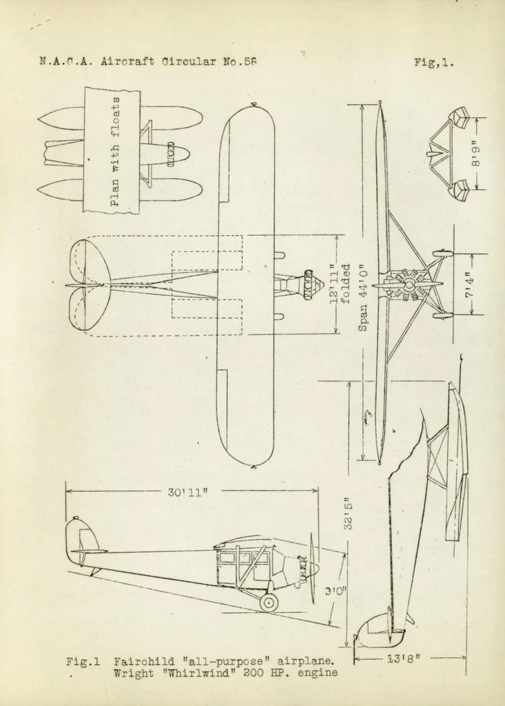 An illustration from The Fairchild "all-purpose" cabin monoplane, 1927, leaf 8