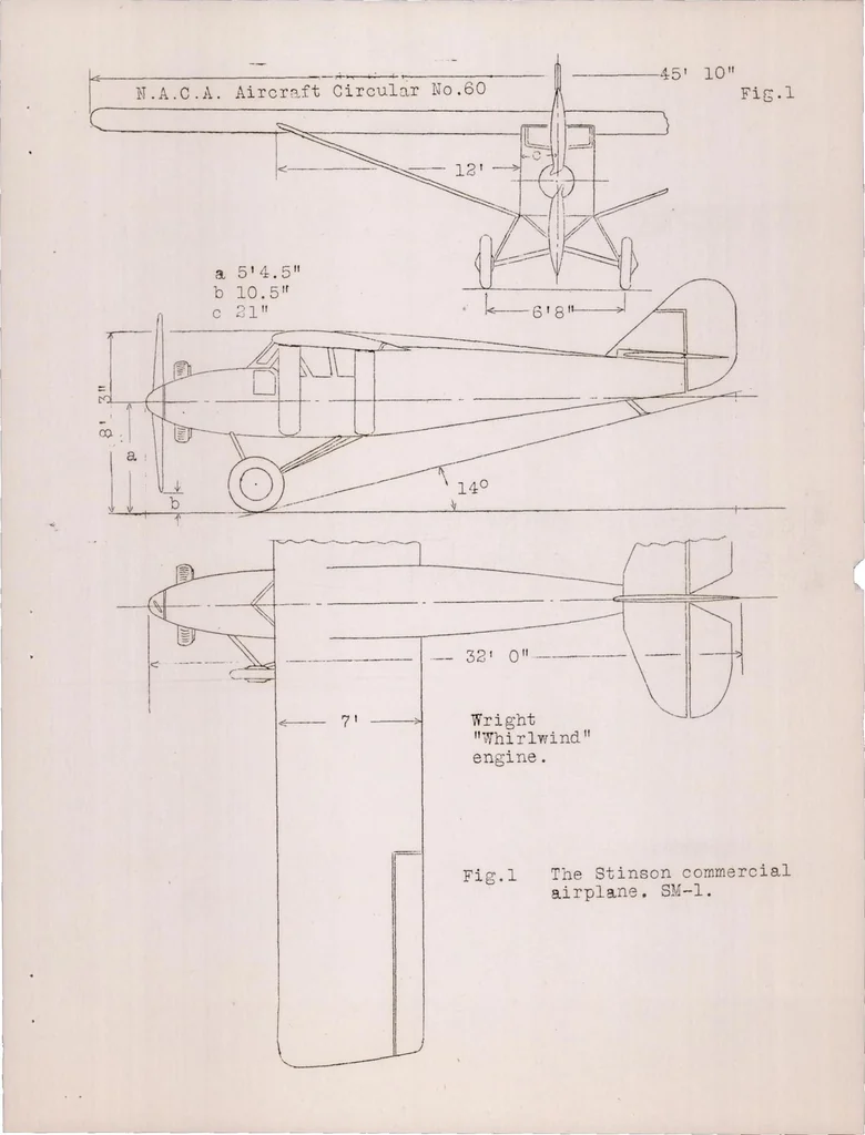 An illustration from Stinson Commercial Airplane, Type S M-1, 1927, leaf 8