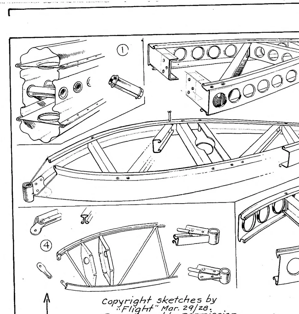 An illustration from The Boulton and Paul "Sidestrand I" bomber airplane (British), 1928, leaf 16