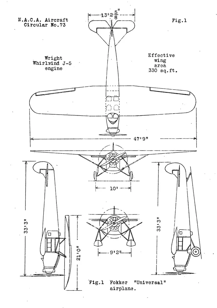 An illustration from The Fokker "Universal" commercial airplane, 1928, leaf 11