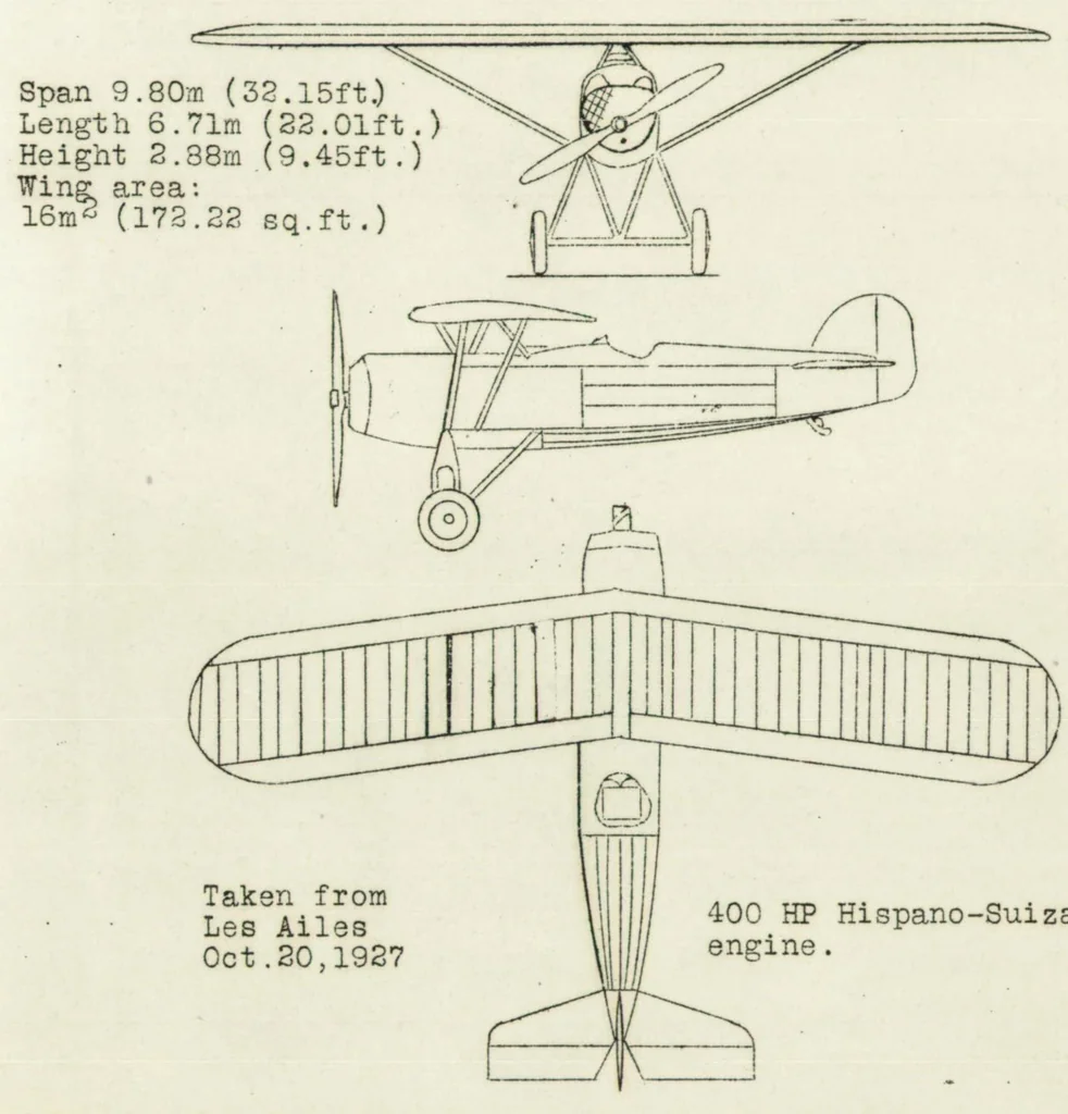 An illustration from Morane-Saulnier 121 single-seat pursuit airplane (French), 1928, leaf 6