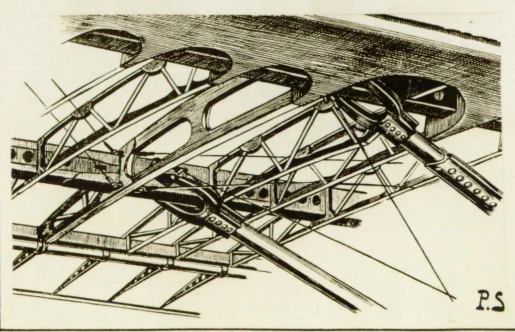An illustration from Morane-Saulnier 121 single-seat pursuit airplane (French), 1928, leaf 7