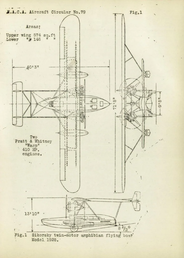 An illustration from The Sikorsky Twin Engined Amphibian, Type S-38, Model 1928, 1928, leaf 15
