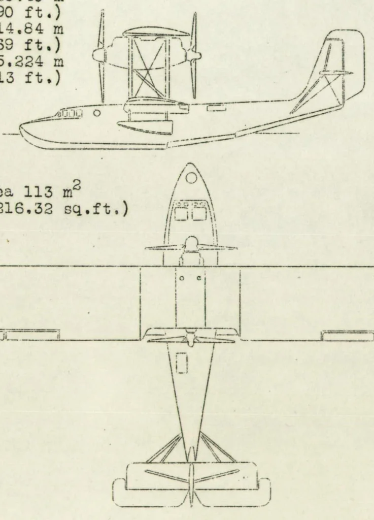An illustration from The C.A.M.S. 54 G.R. transatlantic seaplane (French), 1928, leaf 9
