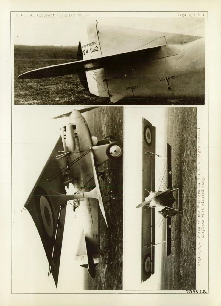An illustration from "Villiers 24" slotted-wing airplane (French), 1928, leaf 11