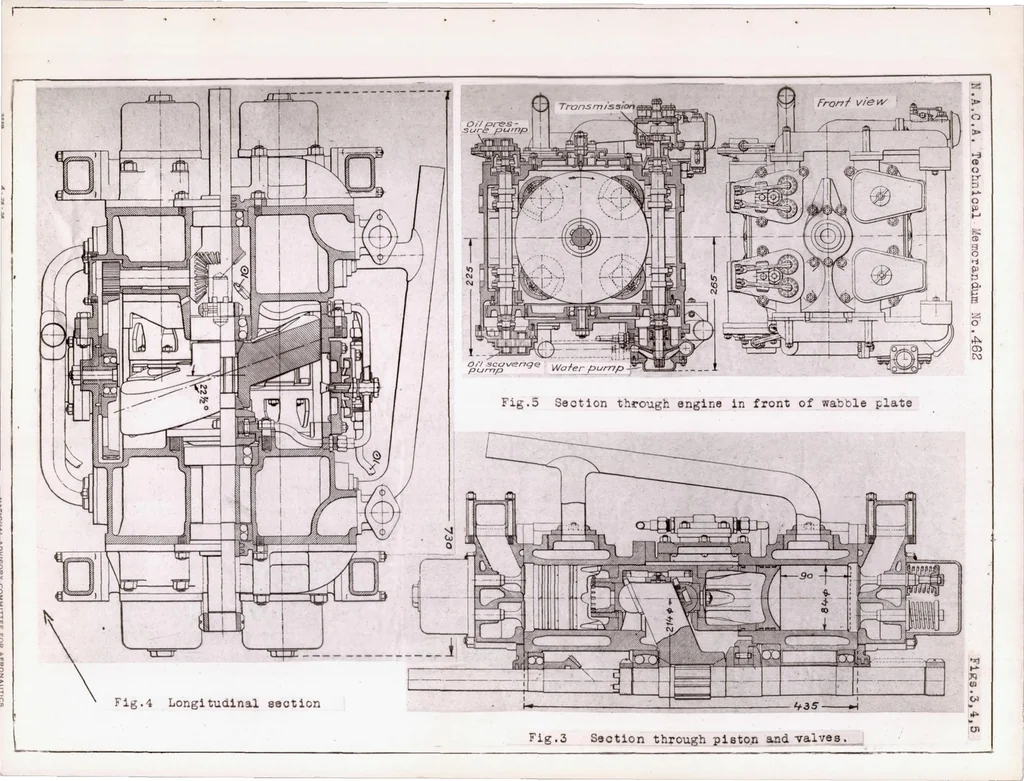 An illustration from Comments on Crankless Engine Types, 1928, leaf 13