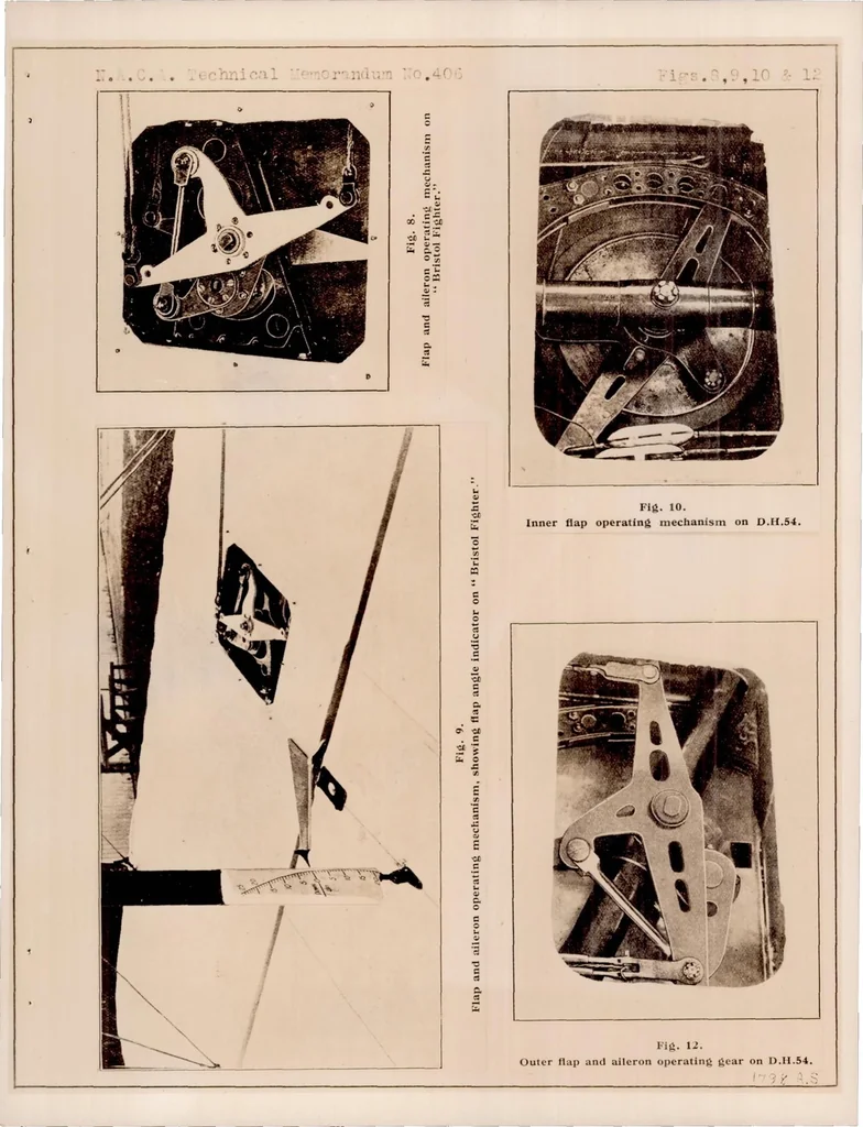 An illustration from Flap Gear for Airplanes : A New Scheme in Which Variation is Automatic, 1927, leaf 23
