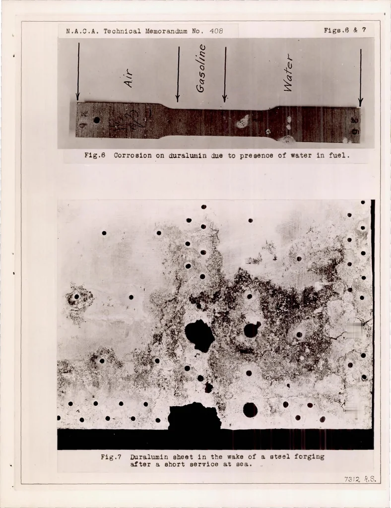 An illustration from Duralumin and Its Corrosion, 1927, leaf 18