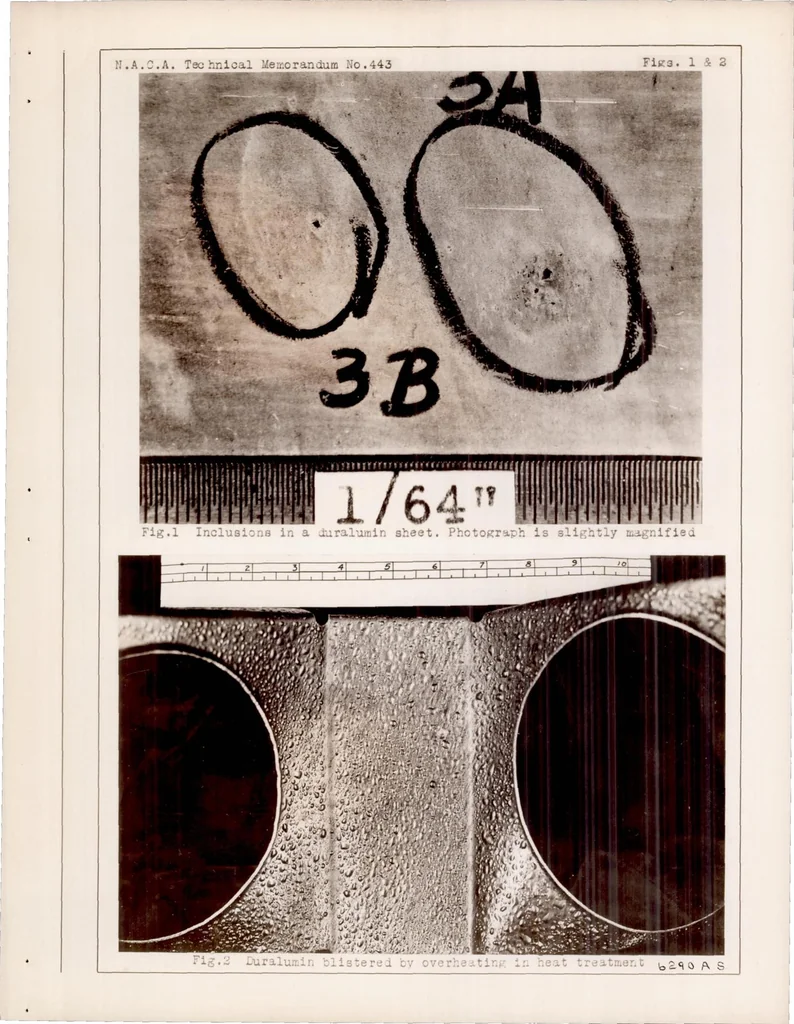 An illustration from Duralumin - Defects and Failures, 1927, leaf 14