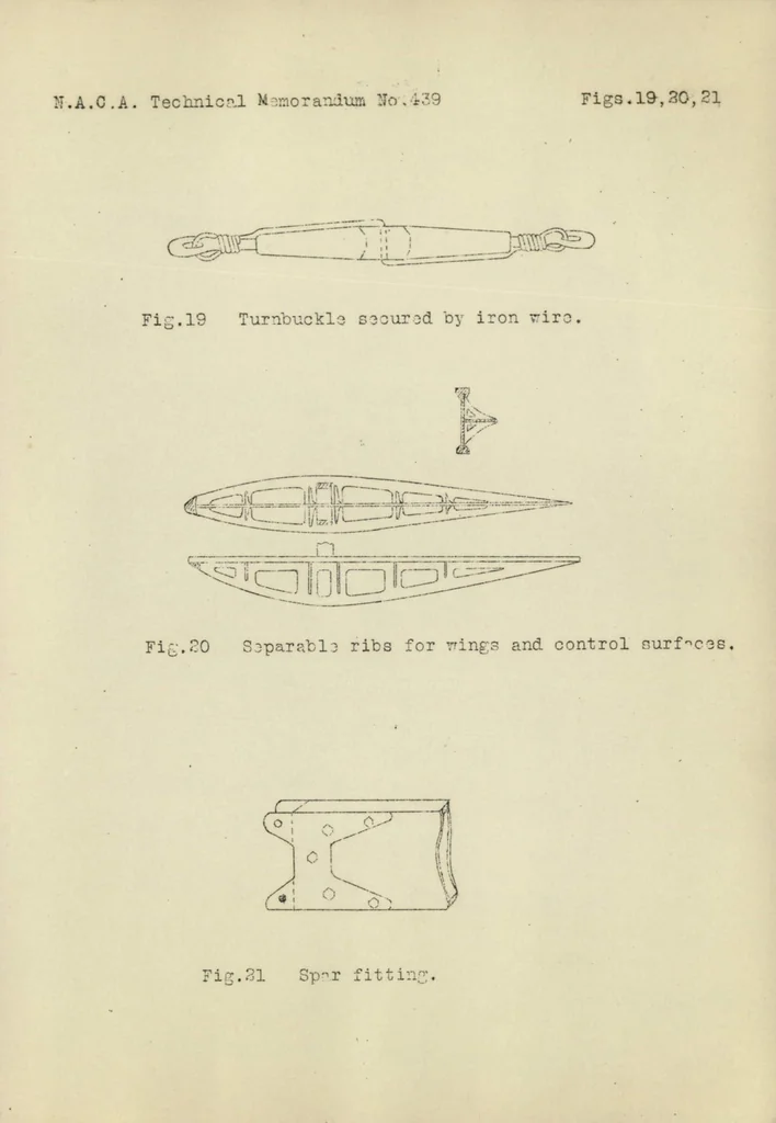 An illustration from Structural details of German gliders, 1927, leaf 39