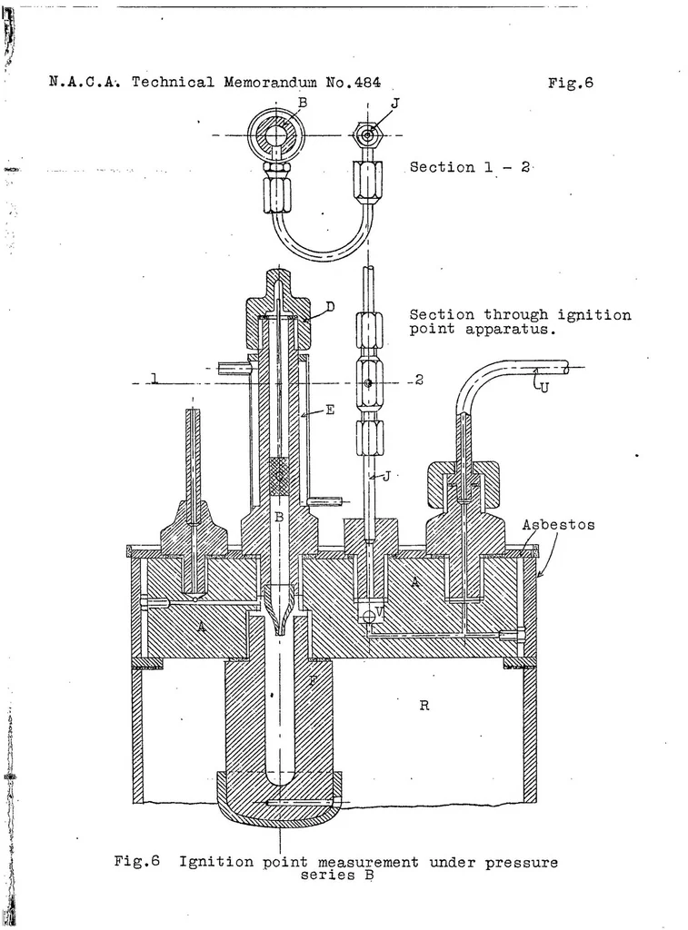 An illustration from Ignition points and combustion reactions in Diesel engines. Part II, 1928, leaf 72