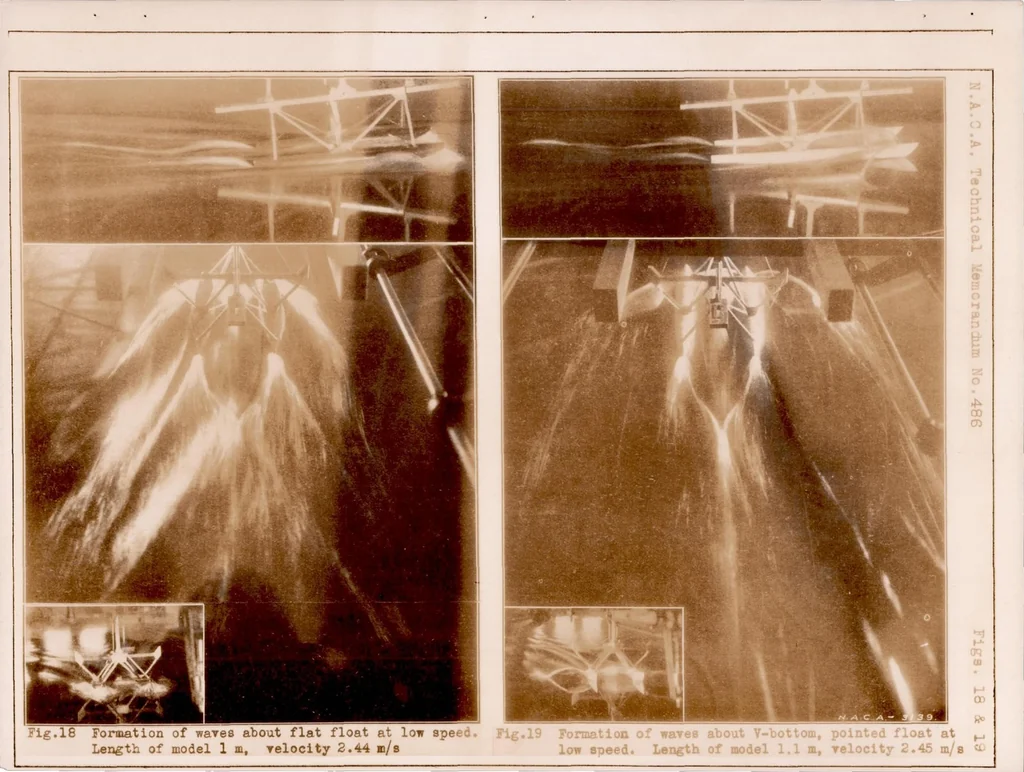 An illustration from Tank Tests of Twin Seaplane Floats, 1928, leaf 50
