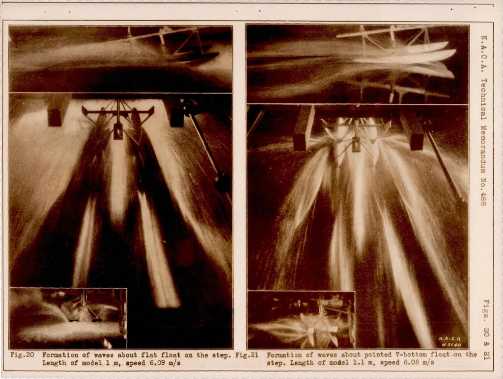 An illustration from Tank Tests of Twin Seaplane Floats, 1928, leaf 51