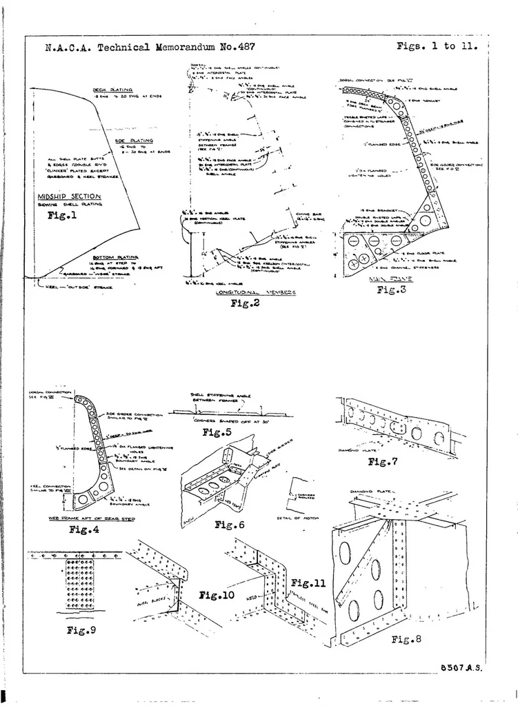 An illustration from The constructional design of metal flying-boat hulls. Part I, 1928, leaf 28