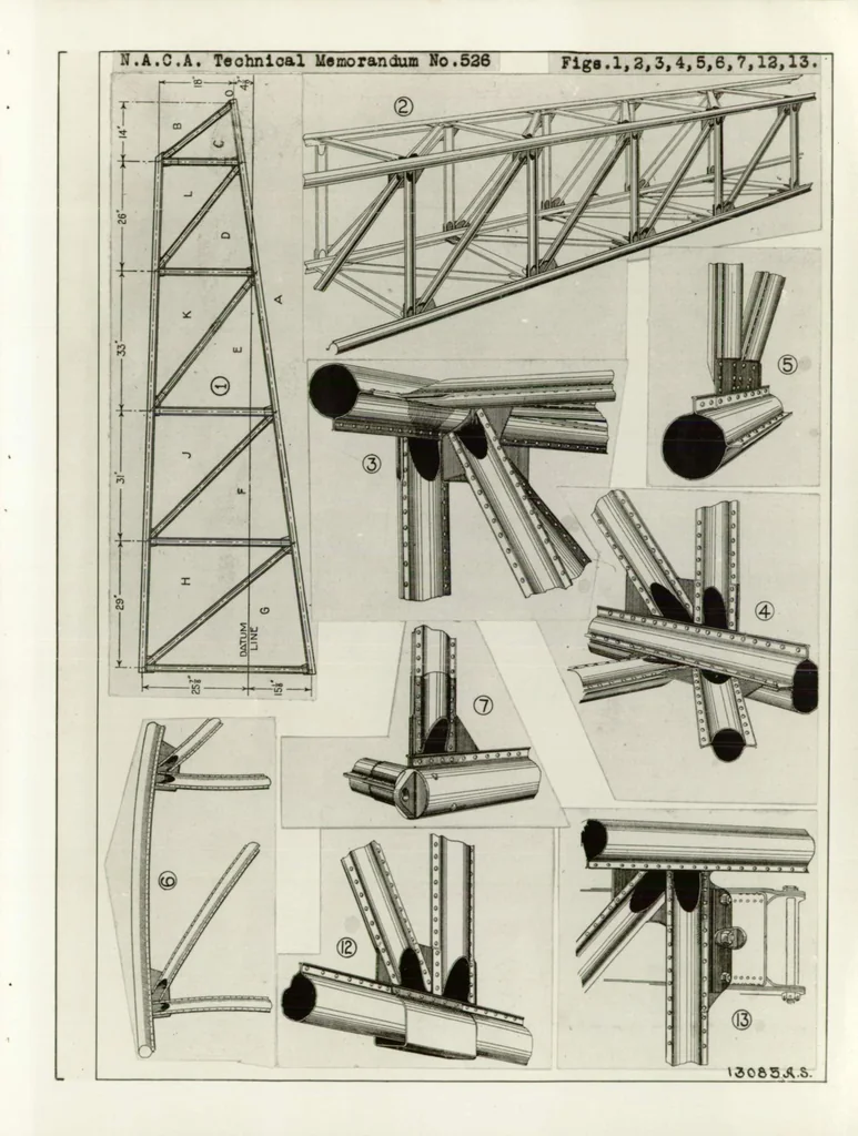 An illustration from Metal construction development. Part I : strip metal construction - fuselage, 1929, leaf 27
