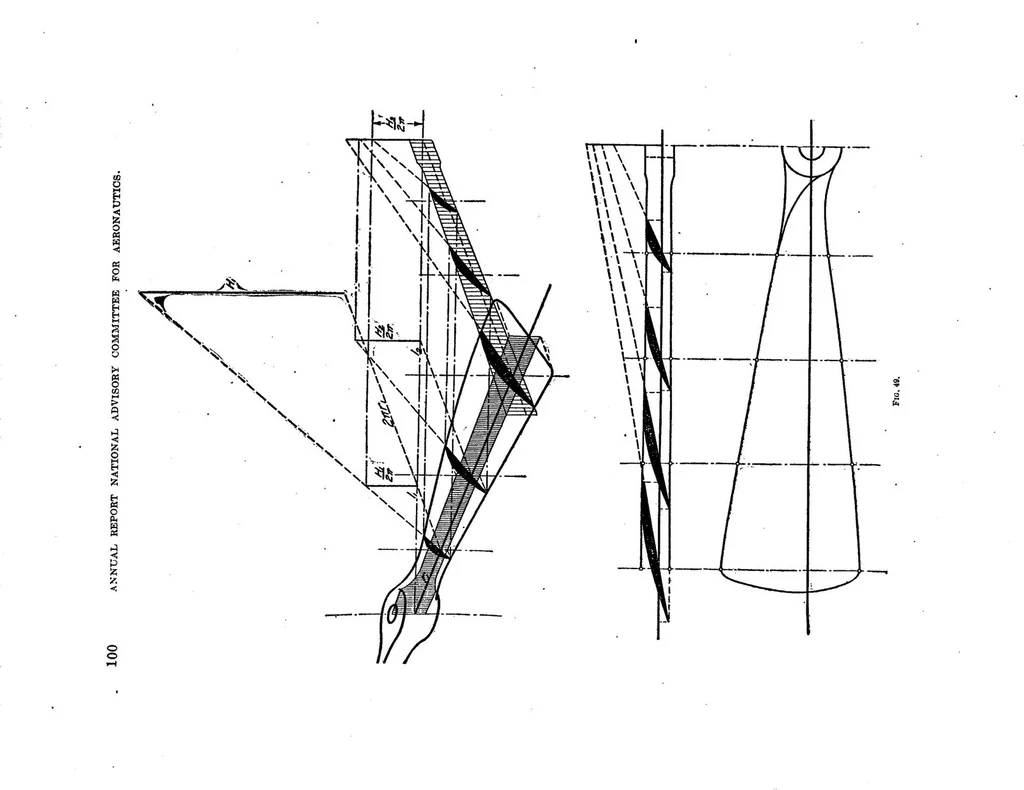 An illustration from The general theory of blade screws including propellers, fans, helicopter screws, helicoidal pumps, turbo-motors, and different kinds of helicoidal blades, 1920, leaf 97