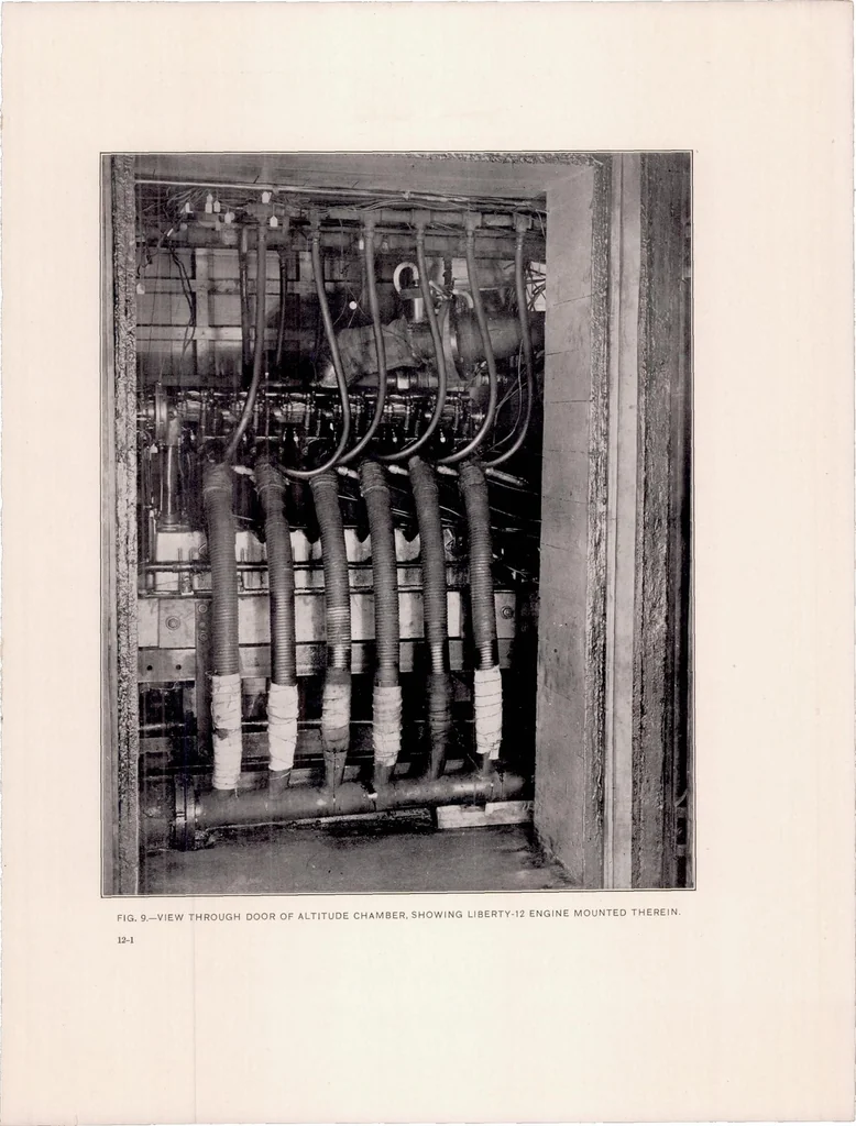 An illustration from The Altitude Laboratory for the Test of Aircraft Engines, 1920, leaf 14
