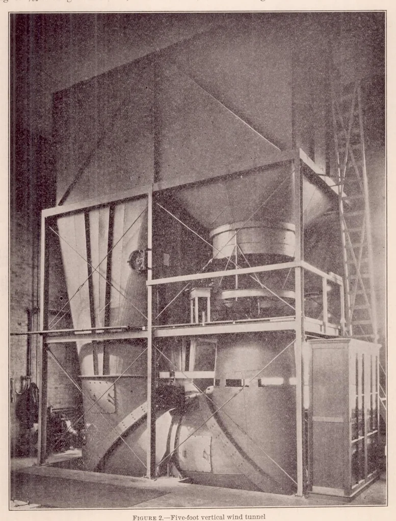 An illustration from The Vertical Wind Tunnel of the National Advisory Committee for Aeronautics, 1931, leaf 6