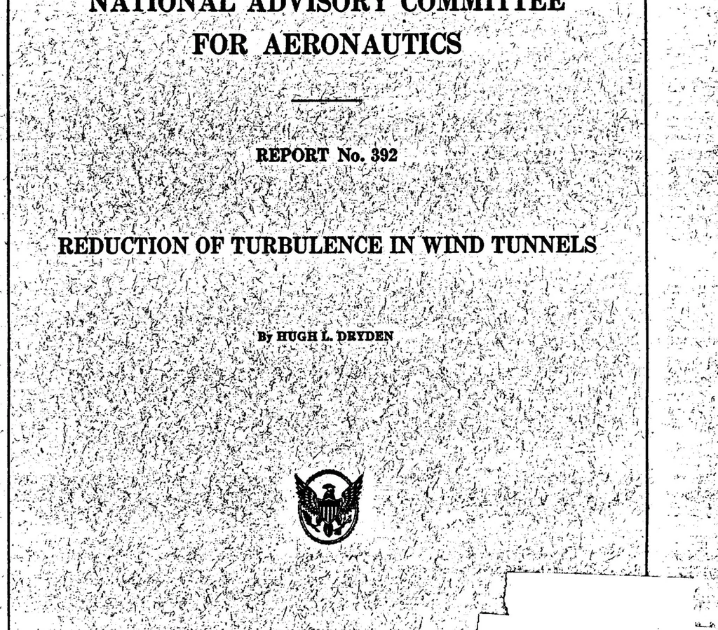 An illustration from Reduction of turbulence in wind tunnels, 1931, leaf 0
