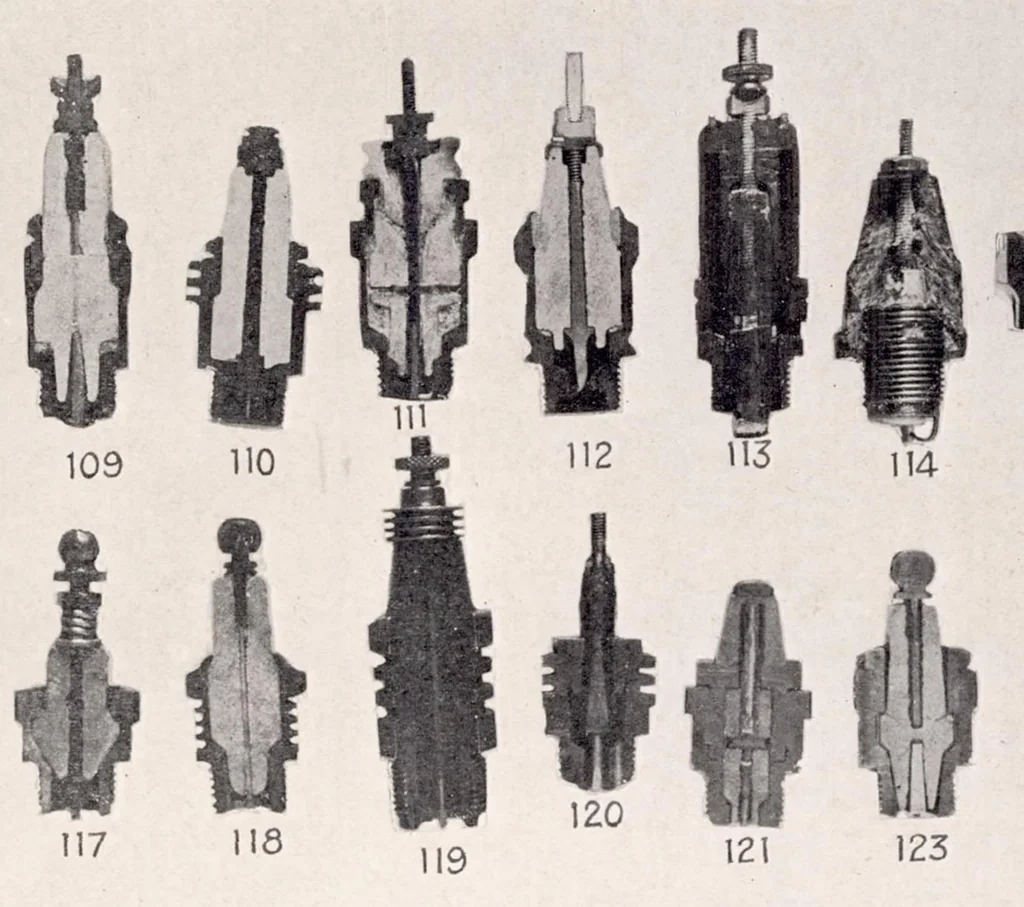 An illustration from Spark Plug Defects and Tests, 1920, leaf 13