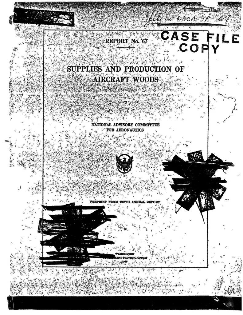An illustration from Supplies and production of aircraft wood, 1920, leaf 0
