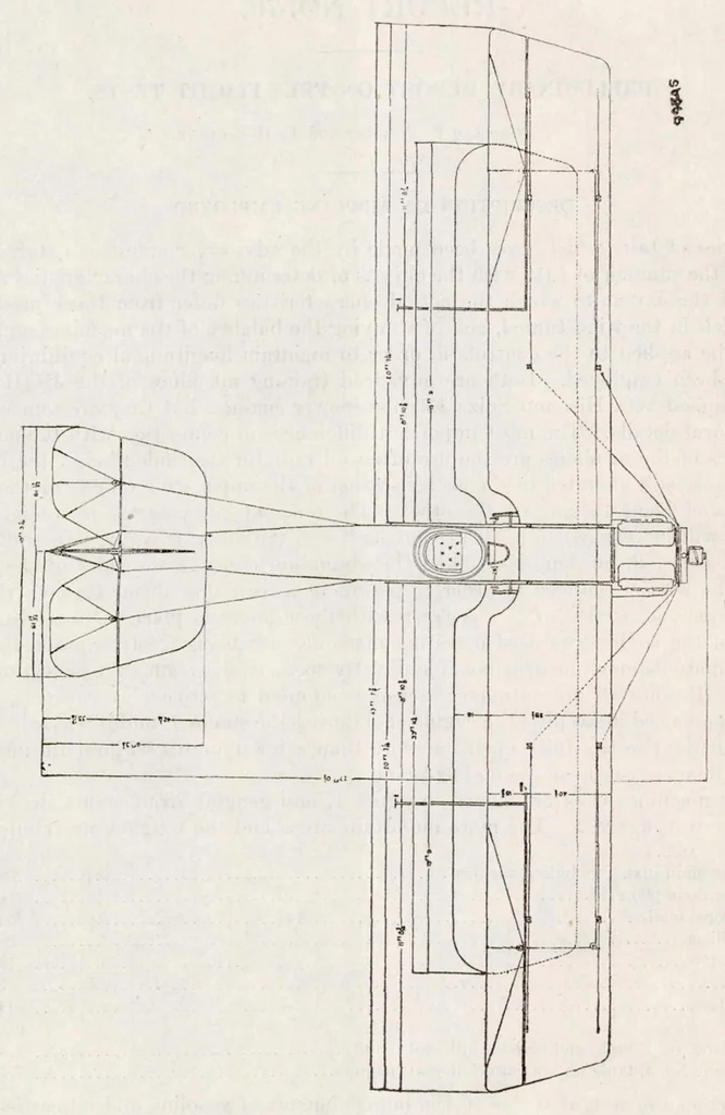 An illustration from Preliminary Report on Free Flight Tests, 1920, leaf 6