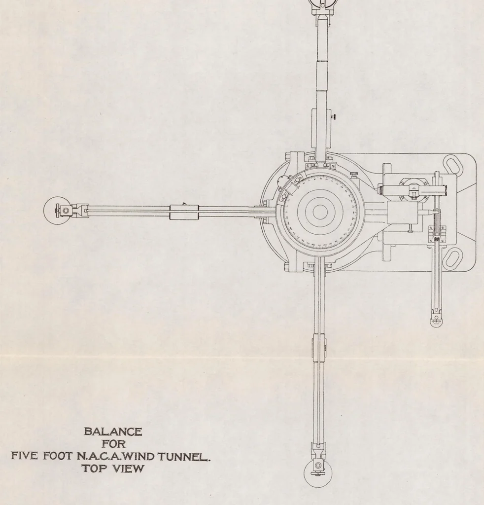An illustration from Wind Tunnel Balances, 1920, leaf 47