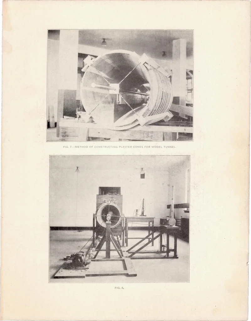 An illustration from The Design of Wind Tunnels and Wind Tunnel Propellers, 1919, leaf 17