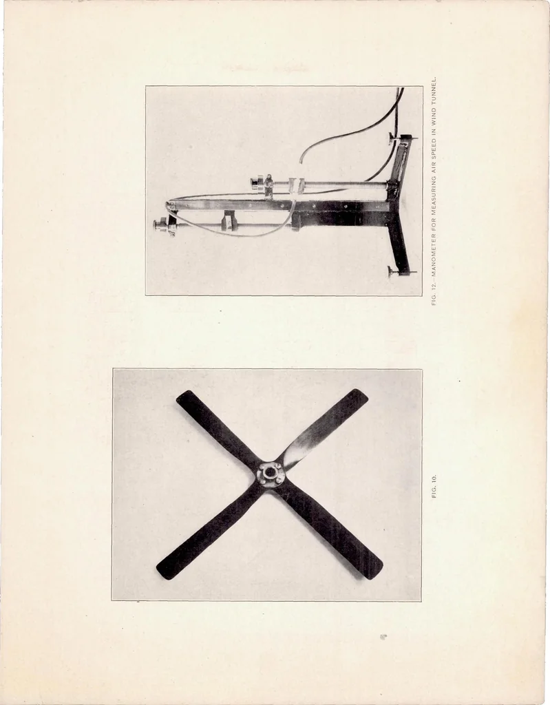 An illustration from The Design of Wind Tunnels and Wind Tunnel Propellers, 1919, leaf 19