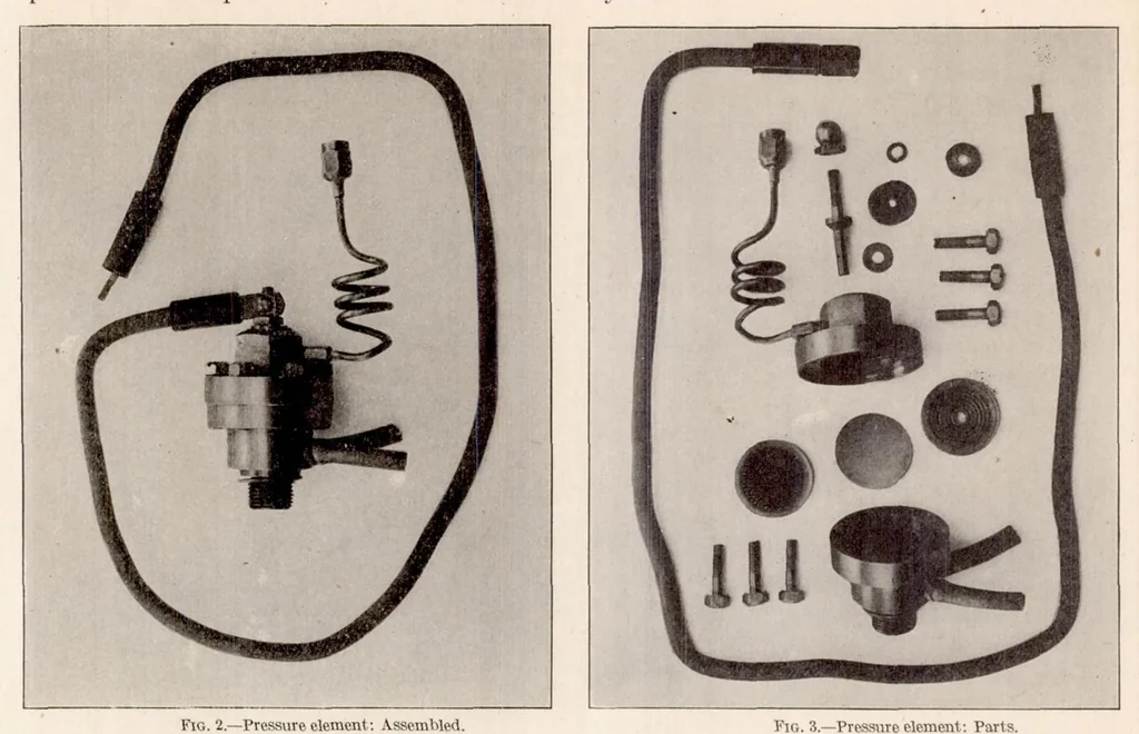 An illustration from A High-speed Engine Pressure Indicator of the Balanced Diaphragm Type, 1921, leaf 6