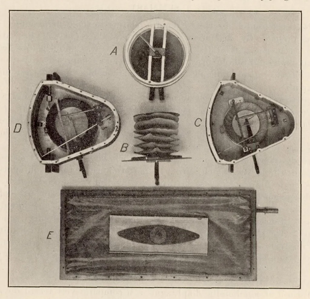 An illustration from Nonmetallic Diaphragms for Instruments, 1925, leaf 8