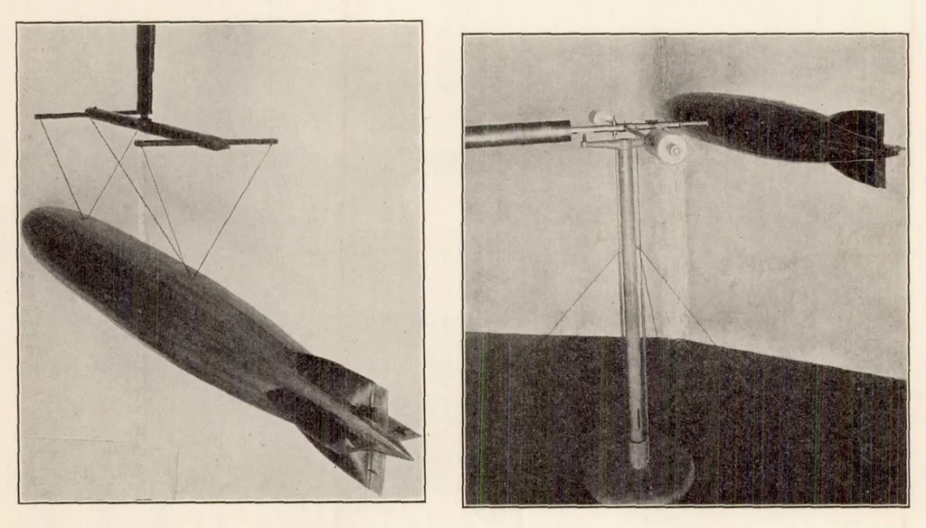 An illustration from Air Forces, Moments and Damping on Model of Fleet Airship Shenandoah, 1926, leaf 7