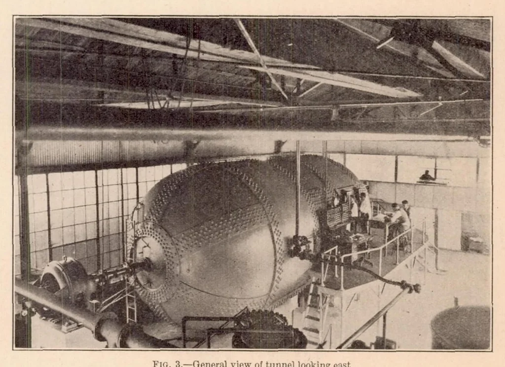 An illustration from The Variable Density Wind Tunnel of the National Advisory Committee for Aeronautics, 1926, leaf 11