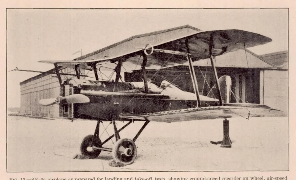 An illustration from A Comparison of the Take-off and Landing Characteristics of a Number of Service Airplane, 1927, leaf 12