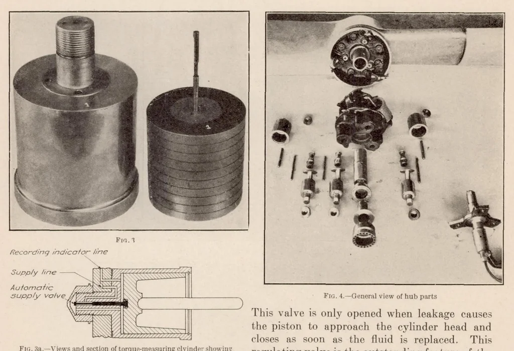 An illustration from The Direct Measurement of Engine Power on an Airplane in Flight with a Hub Type Dynamometer, 1927, leaf 6