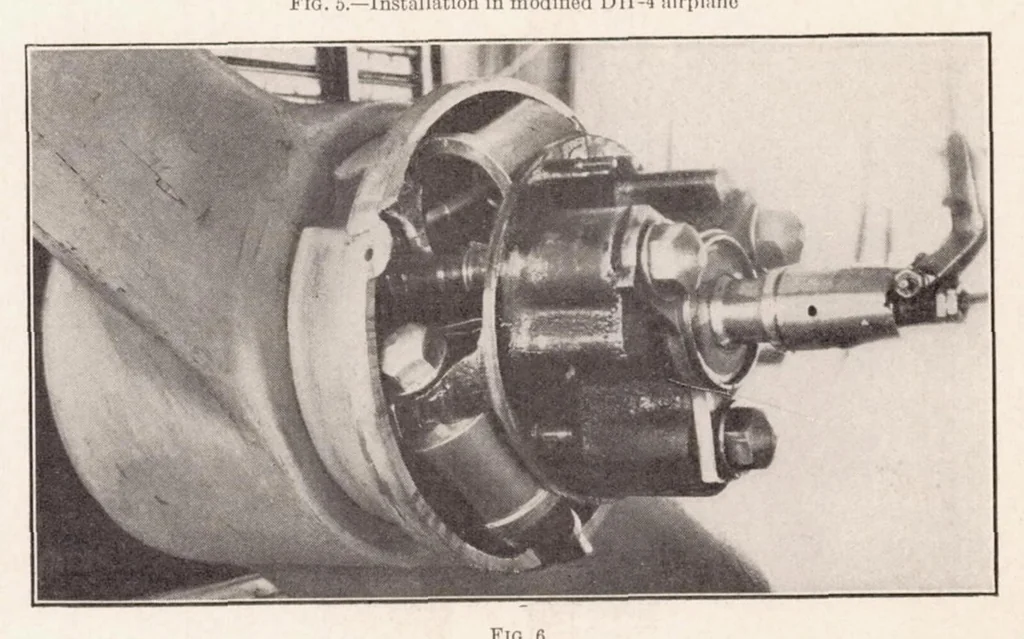 An illustration from The Direct Measurement of Engine Power on an Airplane in Flight with a Hub Type Dynamometer, 1927, leaf 7