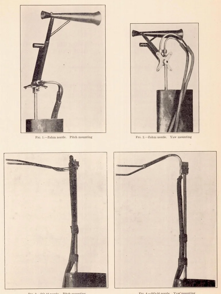 An illustration from Differential Pressures on a Pitot-venturi and a Pitot-static Nozzle over 360 Degrees Pitch and Yaw, 1928, leaf 5