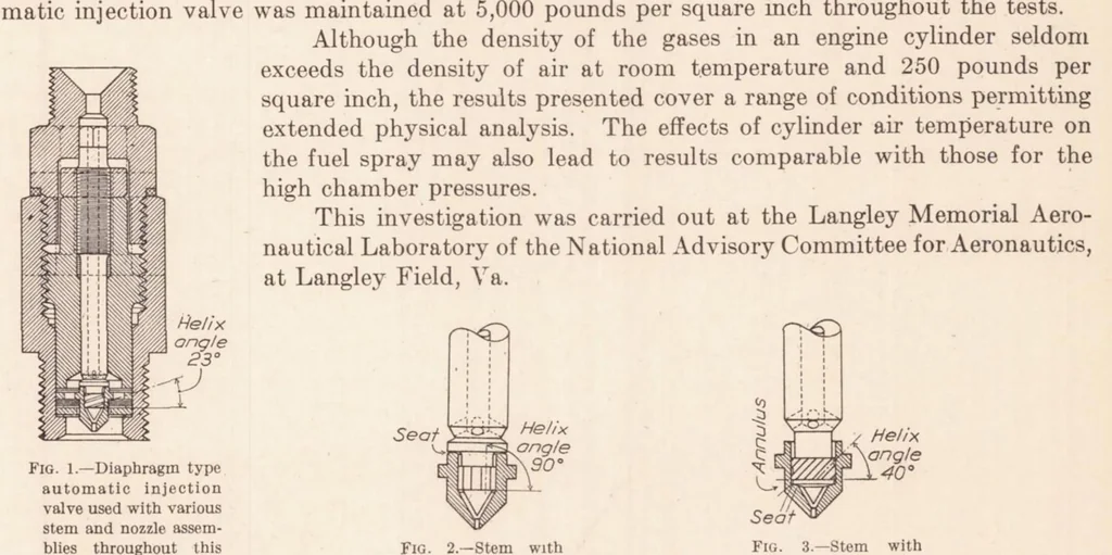 An illustration from Factors in the Design of Centrifugal Type Injection Valves for Oil Engines, 1928, leaf 4