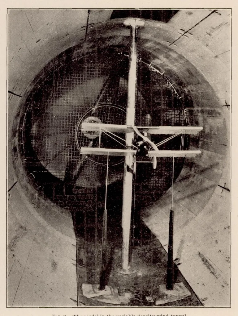 An illustration from Air Force Tests of Sperry Messenger Model with Six Sets of Wings, 1928, leaf 6