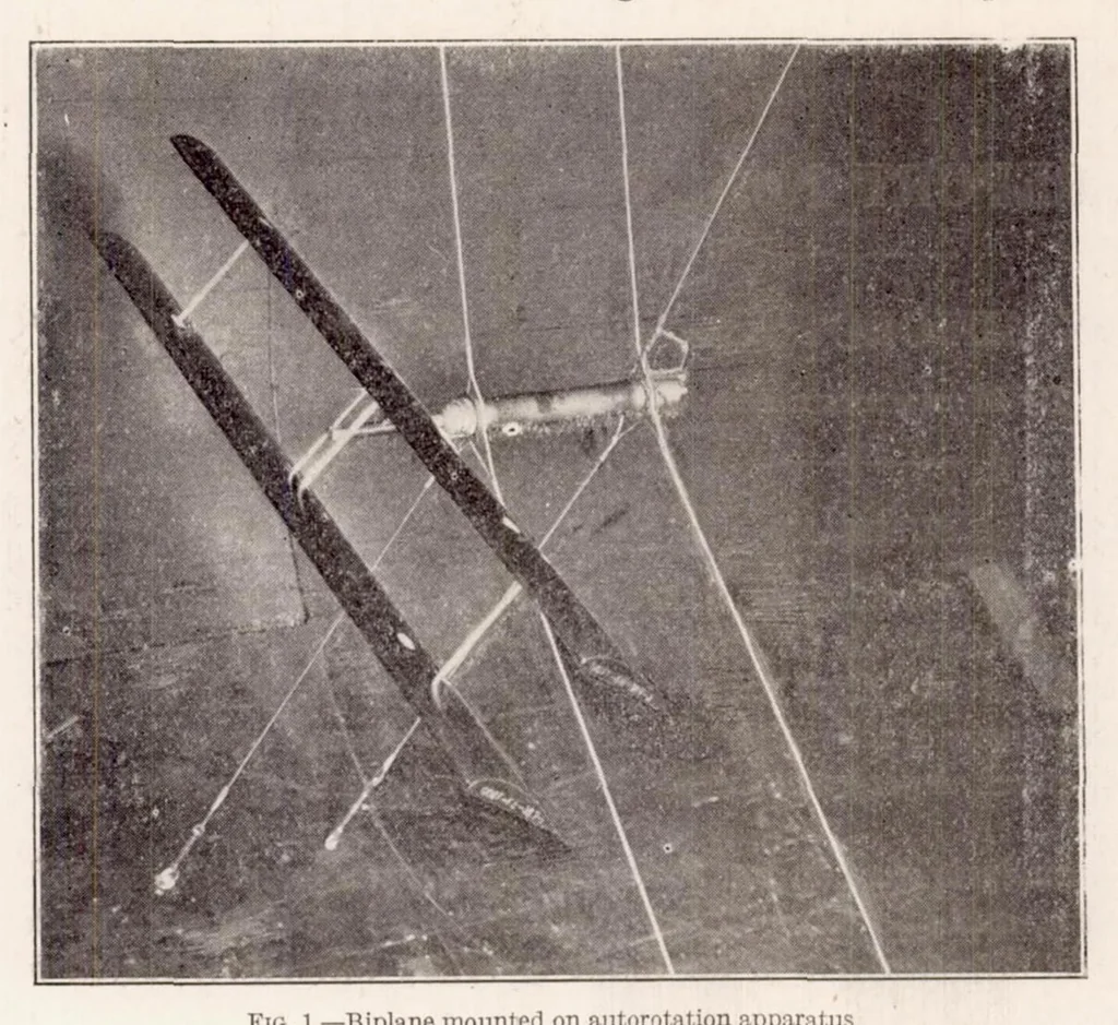 An illustration from Wind Tunnel Tests on Autorotation and the "Flat Spin.", 1928, leaf 5