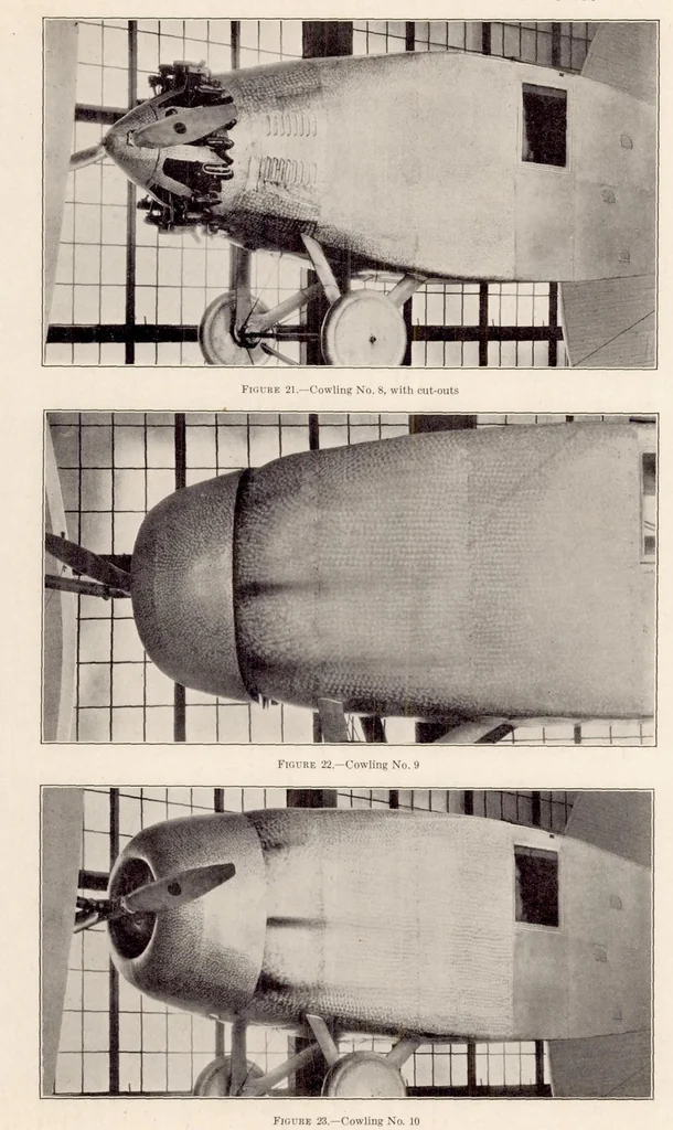 An illustration from Drag and Cooling with Various Forms of Cowling for a "Whirlwind" Radial Air-Cooled Engine I, 1930, leaf 23