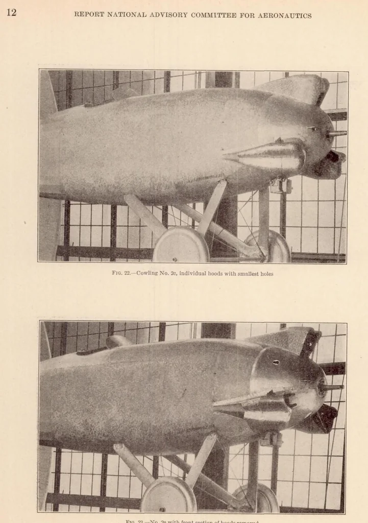 An illustration from Drag and Cooling with Various Forms of Cowling for a "Whirlwind" Radial Air-cooled Engine II, 1930, leaf 15